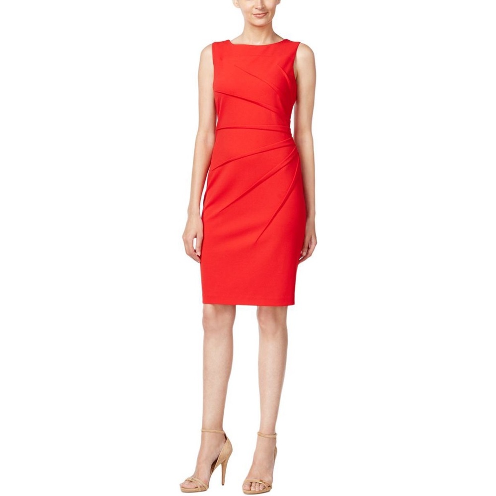 Calvin Klein red dress size 4Petite⭐️Host Pick⭐️
